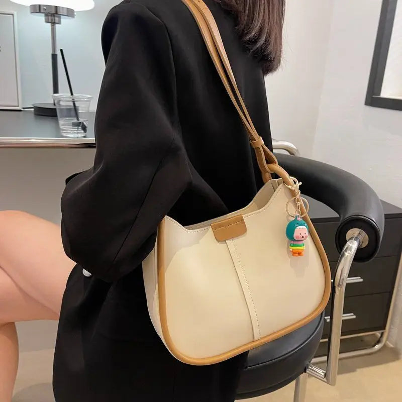 PU Leather Shoulder Bags Women Crossbody Bucket Bag Large Capacity
