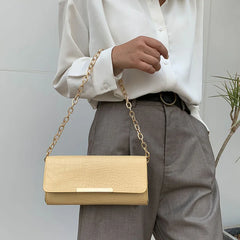 PU Leather Shoulder Bags Women Texture All-match Square Bag Style Chains Underar