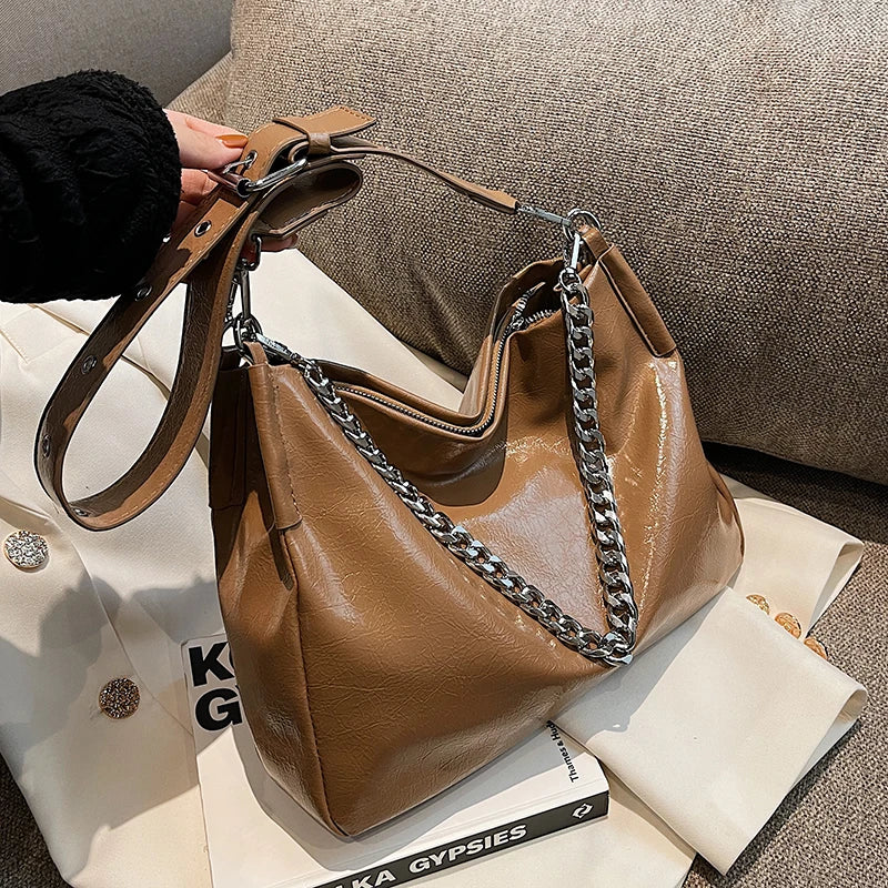 Vintage Winter Shoulder Bag Small Chain Crossbody Handbag