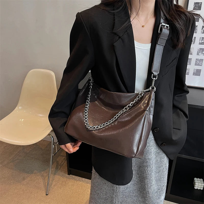 Vintage Winter Shoulder Bag Small Chain Crossbody Handbag