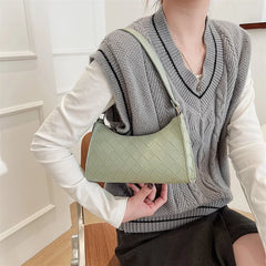 Rhombus Pattern PU Leather Shoulder Bags for Women