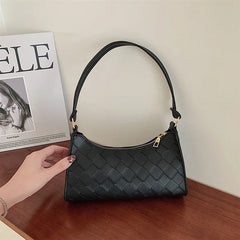 Rhombus Pattern PU Leather Shoulder Bags for Women