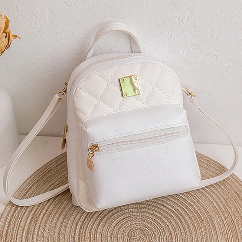 PU Leather Mini Backpack Ladies Phone Pouch School Bags