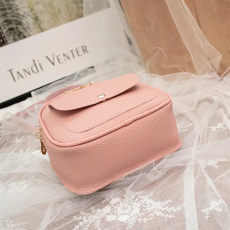 PU Leather Shoulder Mini Small Backpack for Women