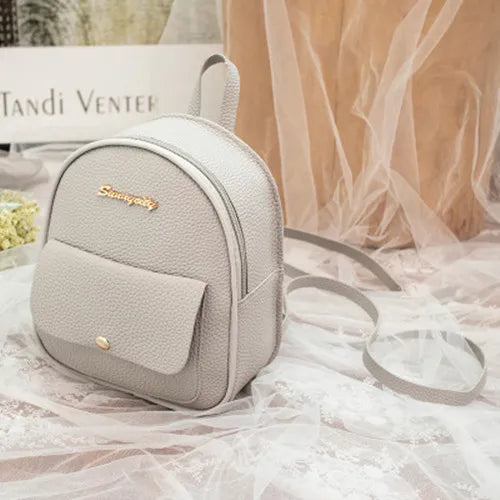 PU Leather Shoulder Mini Small Backpack for Women