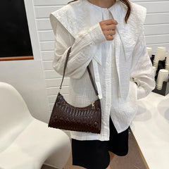 PU Leather Shoulder Bags Retro Embroidery Women Handbag