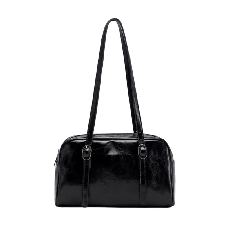 Green PU Leather Underarm Bag for Women All-matching Shoulder Bag