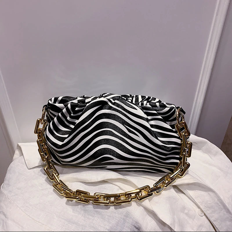 Cloud Shape PU Leather Underarm Crossbody Shoulder Bag for Women