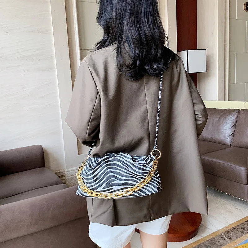 Cloud Shape PU Leather Underarm Crossbody Shoulder Bag for Women