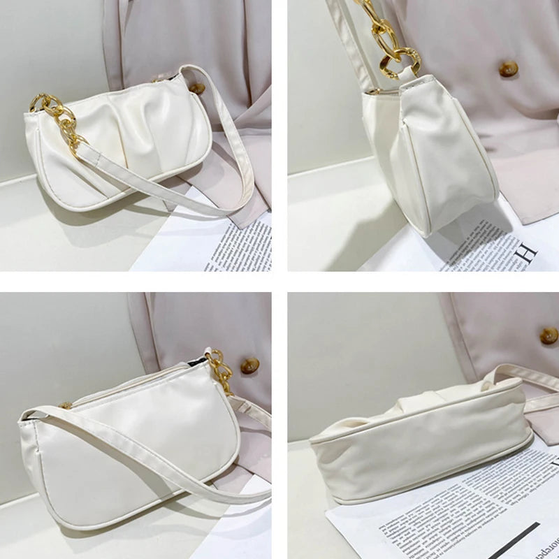 Retro PU Leather Shoulder Bag Women Handbag Clutch Purses