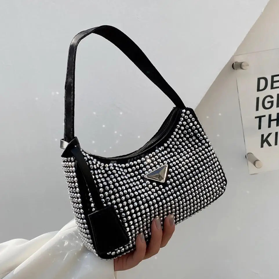 PU Leather Underarm Shoulder Bag for Women Lady Party Small Purses Handbag