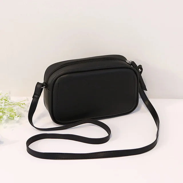 Vintage Women Crossbody Bag High Shoulder Small Solid Square Bag
