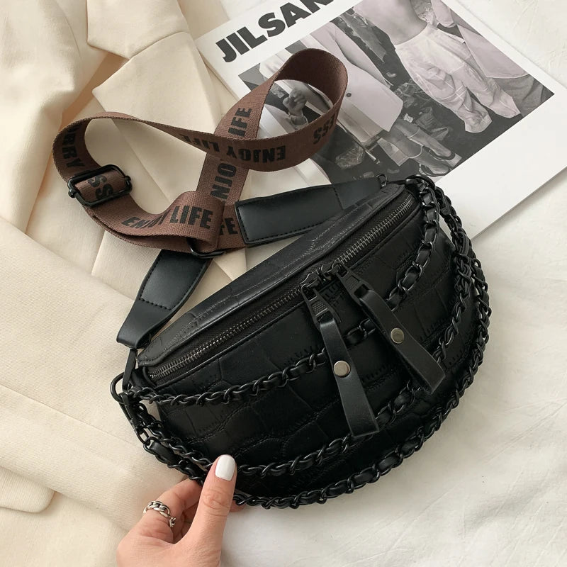Crocodile Waist Bag Women Phone Purse Travel Shoulder Bag Fanny Pack