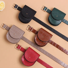 Women's PU Leather Waist Bag Fanny Pack Retro Mini Travel Chest Belt Bag