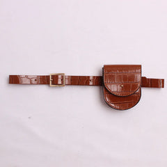 Women's PU Leather Waist Bag Fanny Pack Retro Mini Travel Chest Belt Bag