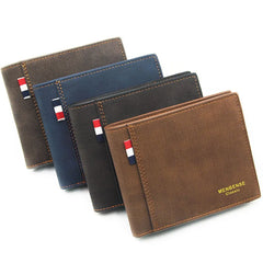 Men's Casual Short Wallet Small Clutch Male PU Leather Purse