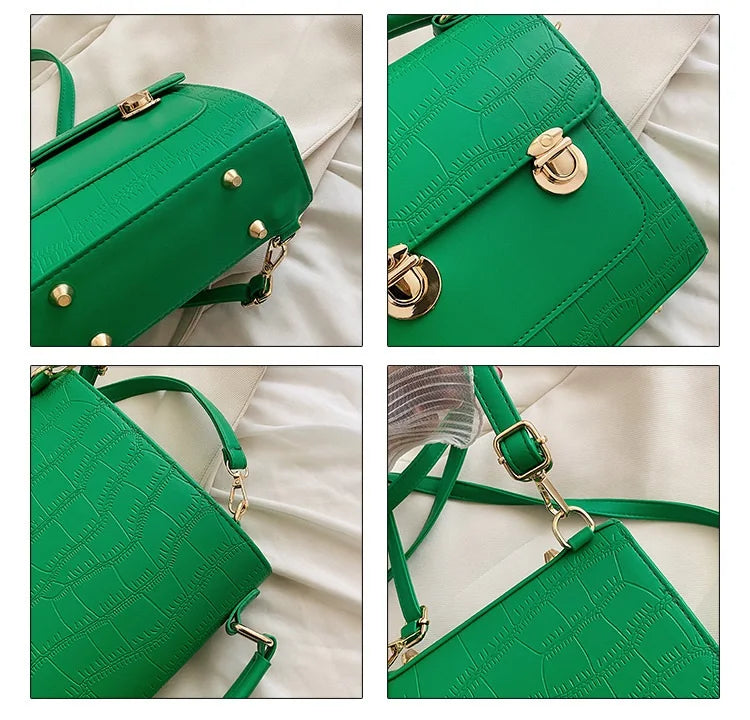 Crocodile PU Leather Women Backpack School Bags