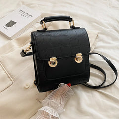 Crocodile PU Leather Women Backpack School Bags