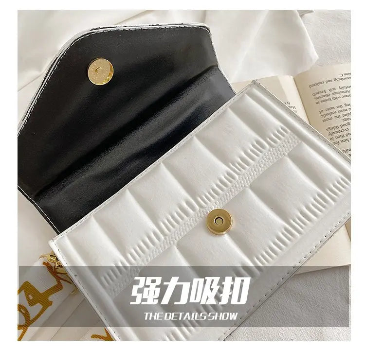 PU Leather Women Handbag Girl Shopper Casual Geometric Pattern Big Thick Chain