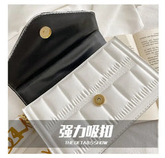 PU Leather Women Handbag Girl Shopper Casual Geometric Pattern Big Thick Chain