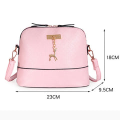 PU Leather Women Shoulder Bag Vintage Mini Crossbody Bag Deer Pendant Handbag