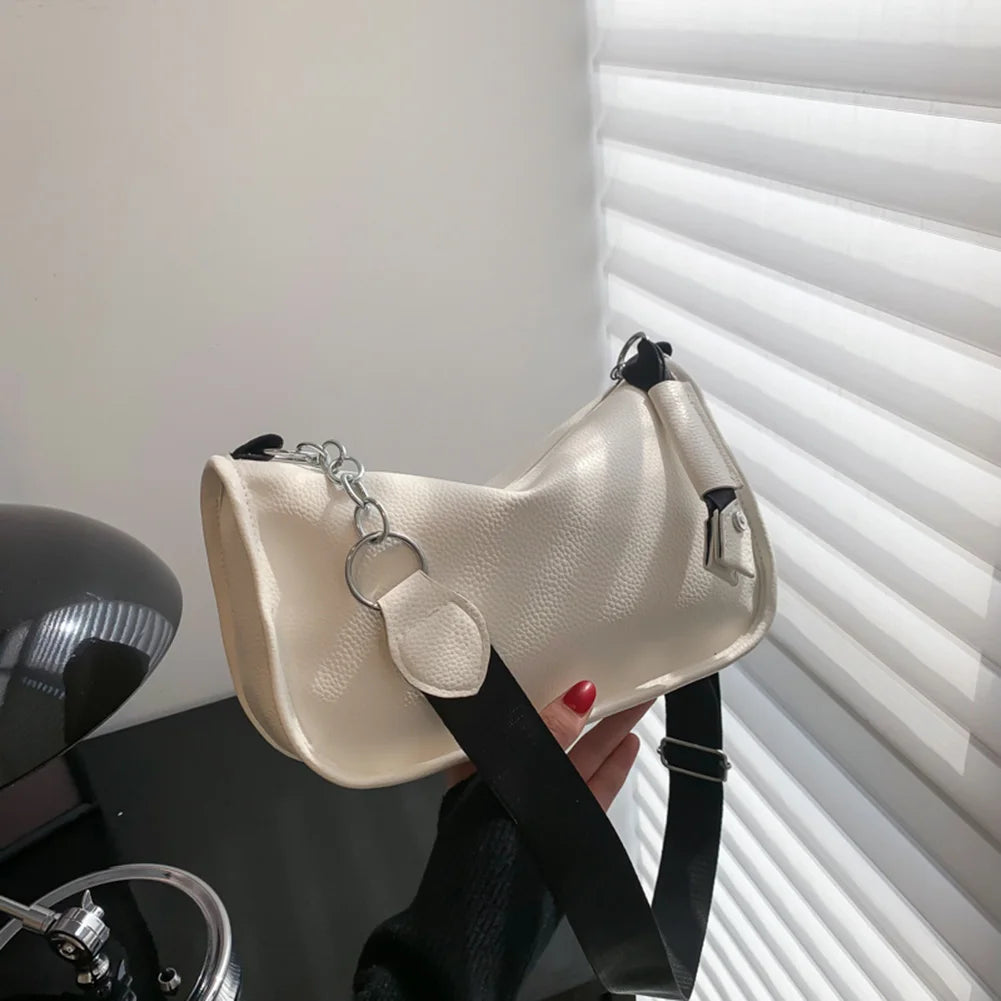 PU Leather Women Shoulder Bags Chain Shopper Purse Solid All-match Soft Casual G