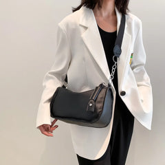 PU Leather Women Shoulder Bags Chain Shopper Purse Solid All-match Soft Casual G
