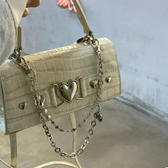 Crocodile Pattern Small Square Shoulder Bag Women Clutch Purse Crossbody