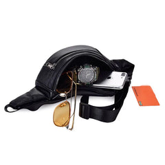 PU Leather Waist Bag Chest Bag Crossbody Travel Phone Pouch