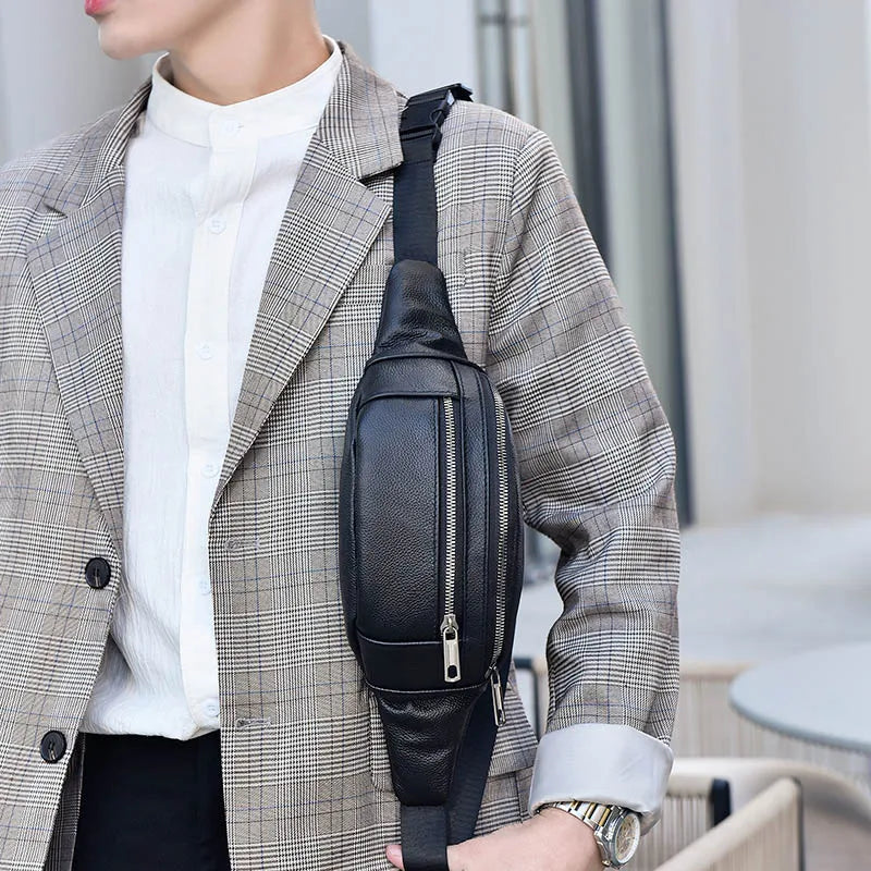 PU Leather Waist Bag Chest Bag Crossbody Travel Phone Pouch