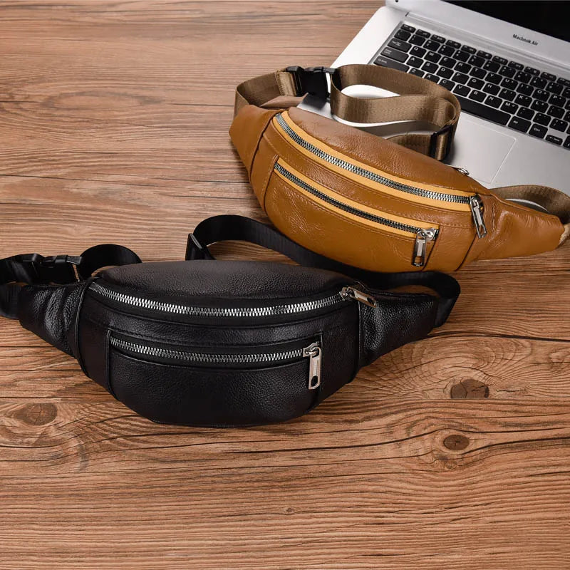 PU Leather Waist Bag Chest Bag Crossbody Travel Phone Pouch