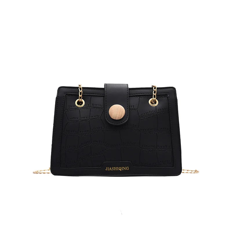 Crocodile Pattern Shoulder Bag Chain Handbag Small Square Bag