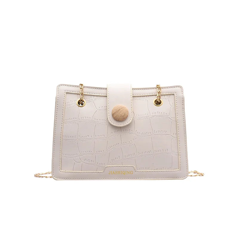 Crocodile Pattern Shoulder Bag Chain Handbag Small Square Bag