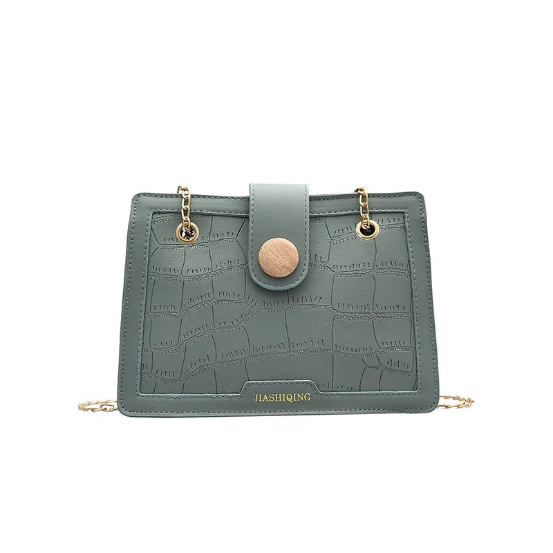 Crocodile Pattern Shoulder Bag Chain Handbag Small Square Bag
