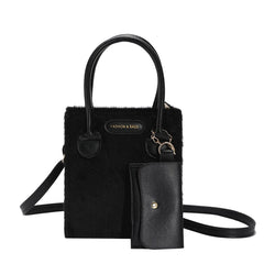 Plush Shoulder Crossbody Bag Ladies Handbag Small Square Bag
