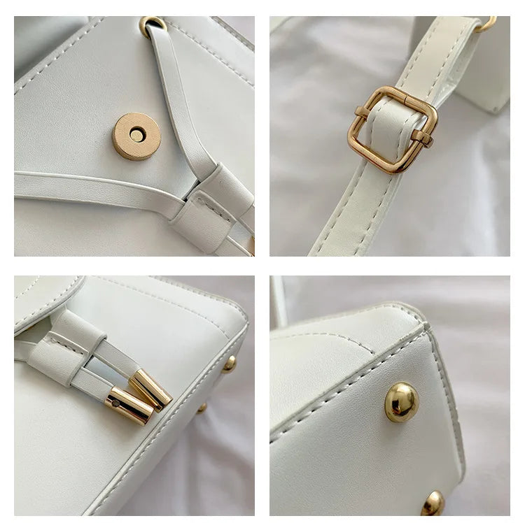 PU Leather Women's Handle Bag Tassel Lock Handbags Small Shoulder Bag