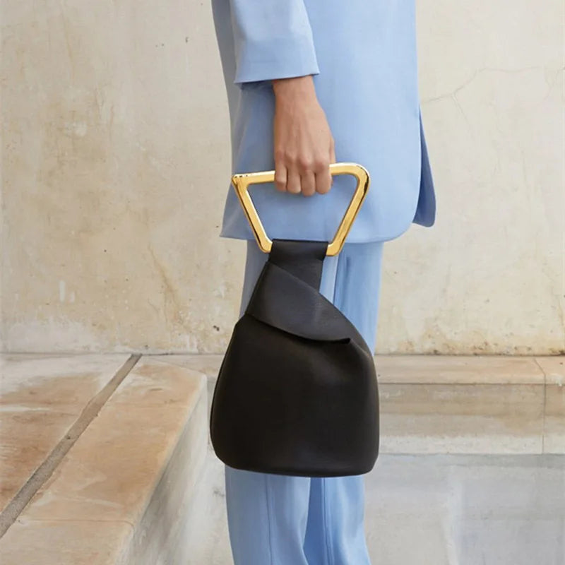 PU Leather Women's Handbag Small Bucket Bags Evening Clutch Purses
