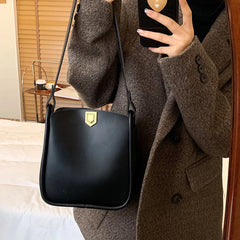 PU Leather Women's Shoulder Bag Casual Tote Solid Shopper Large Capacity Handbag