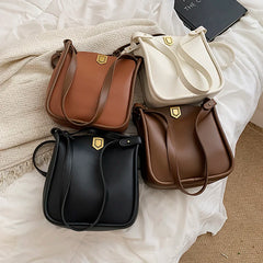 PU Leather Women's Shoulder Bag Casual Tote Solid Shopper Large Capacity Handbag