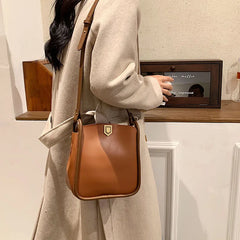 PU Leather Women's Shoulder Bag Casual Tote Solid Shopper Large Capacity Handbag