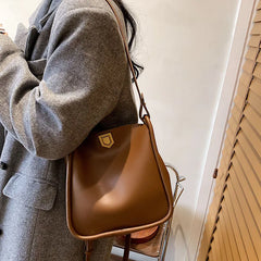 PU Leather Women's Shoulder Bag Casual Tote Solid Shopper Large Capacity Handbag