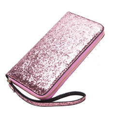 Red Crocodile PU Leather Women's Double Zipper Wallet Clutch Bag