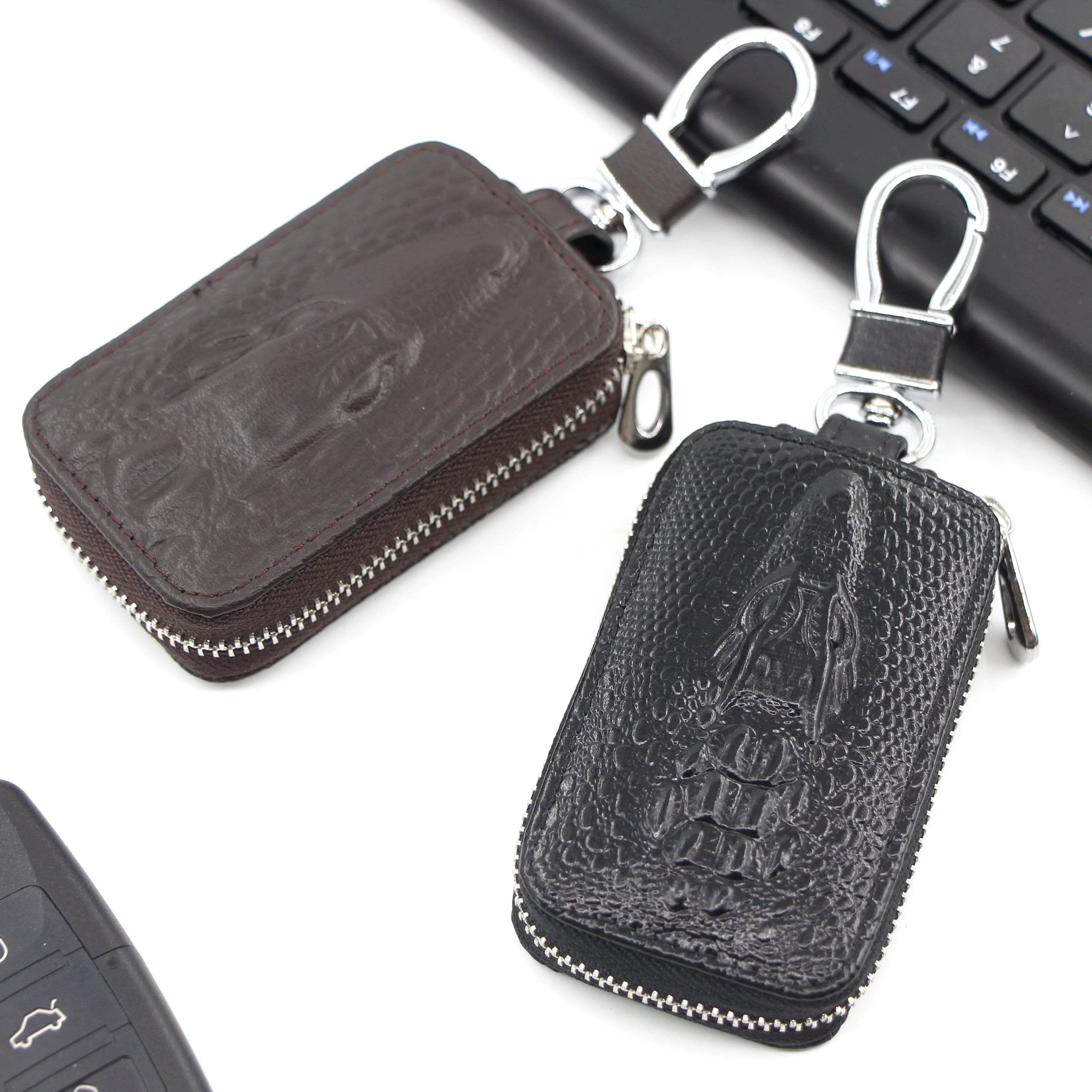 PU Leather Key Wallet Car Keychain Holder Bag Key Organizer