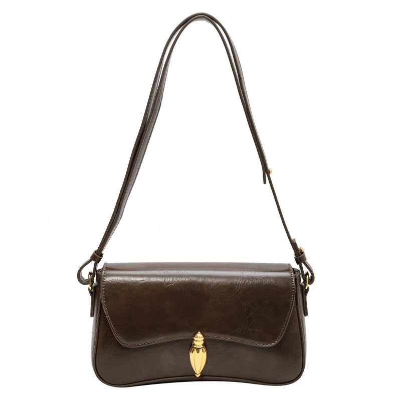 Classic PU Leather Shoulder & Crossbody Bag with Adjustable Strap