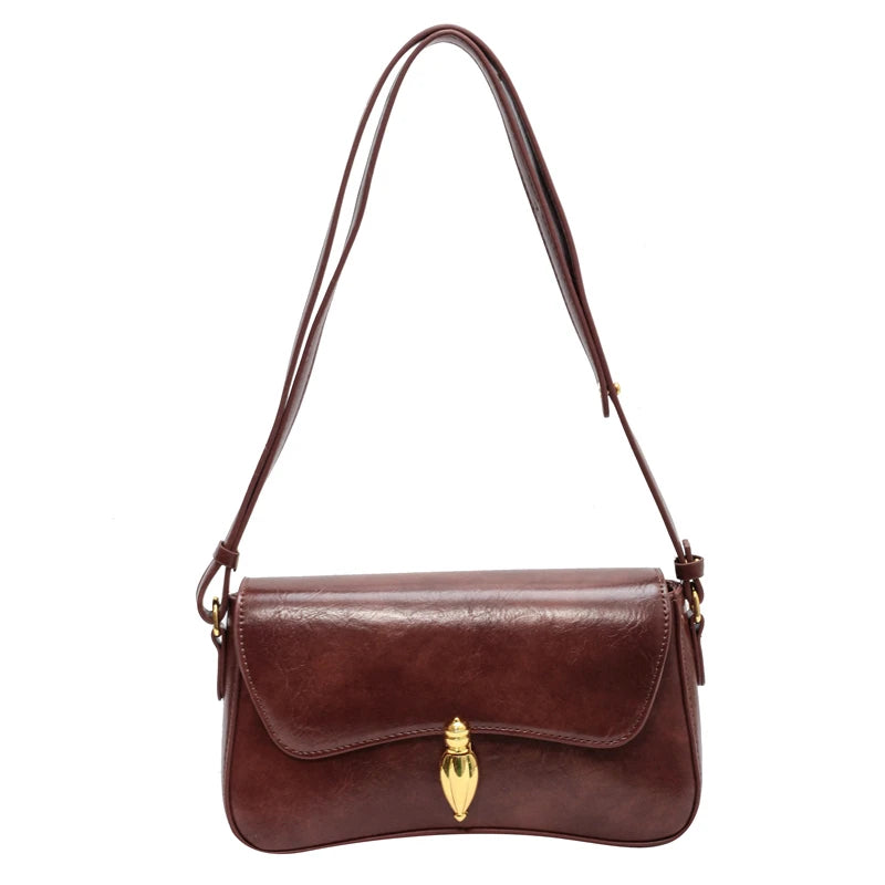 Classic PU Leather Shoulder & Crossbody Bag with Adjustable Strap