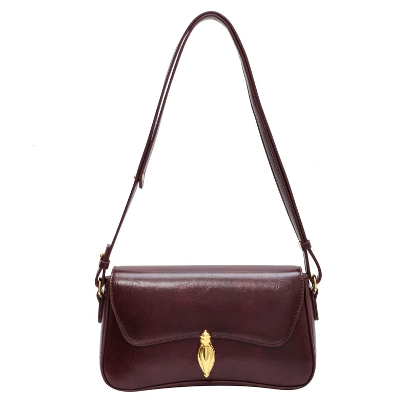 Classic PU Leather Shoulder & Crossbody Bag with Adjustable Strap