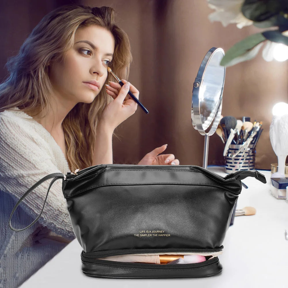 Makeup Brushes Pouch Double-layer Storage Waterproof Large-capacity