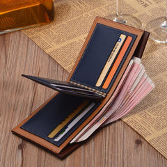 PU Men's Wallet Retro Leather Men's Short Wallet Horizontal Multi-Card Wallet