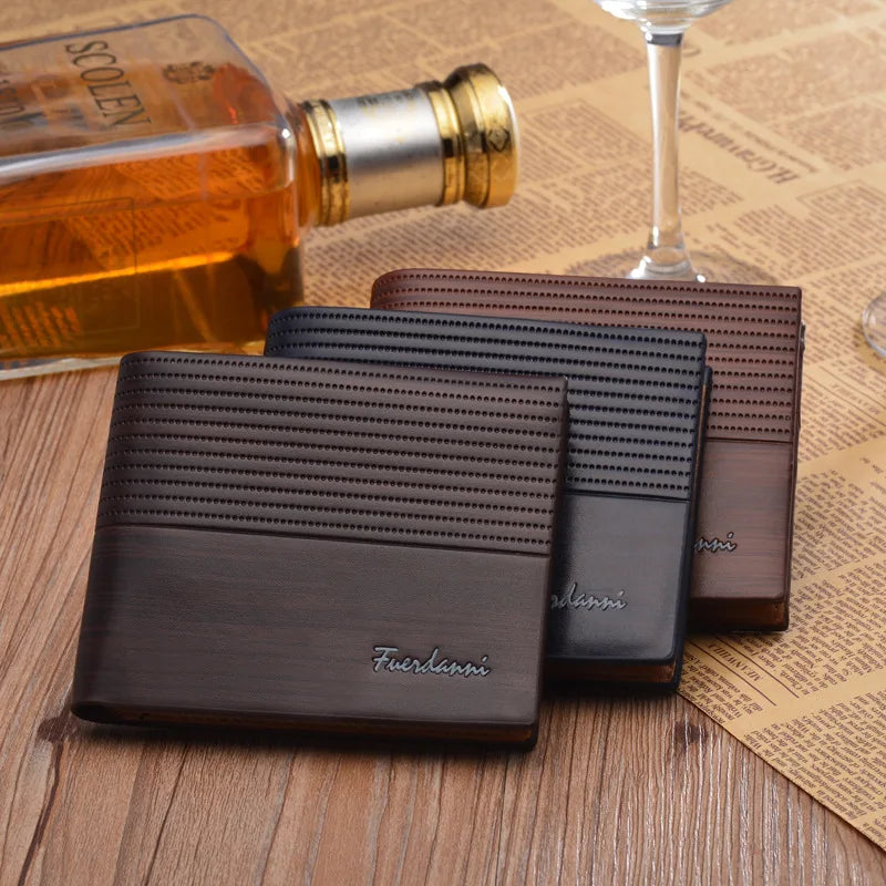PU Men's Wallet Retro Leather Men's Short Wallet Horizontal Multi-Card