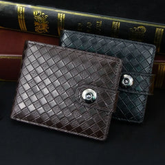 PU Men's Wallet Retro Pattern Leather Short Wallet Multi-Card Zipper Purse